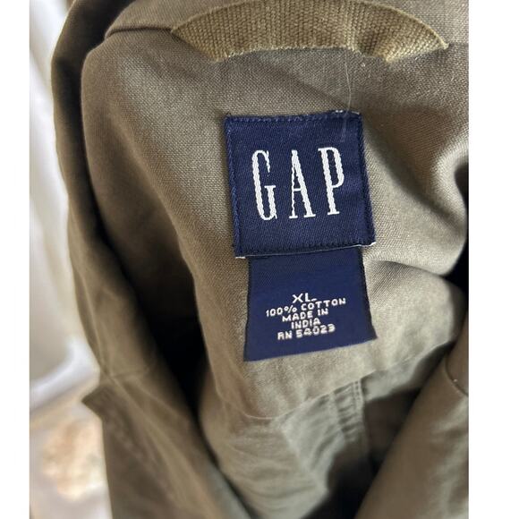 Gap Women's Sz XL 100% Cotton Olive Green Button Up Utility Blazer Jacket #0562 - Picture 7 of 11